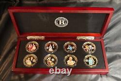 Bradford Exchange Queen Elizabeth 2 Crowning Moments 8 Proof Coins 24K Plated