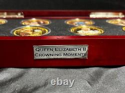 Bradford Exchange Queen Elizabeth 2 Crowning Moments 8 Proof Coins 24K Plated