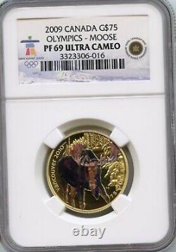 CANADA 2009 OLYMPICS $75 DOLLARS GOLD COIN NGC PF69 ULTRA CAMEO- OLYMPICS-Moose