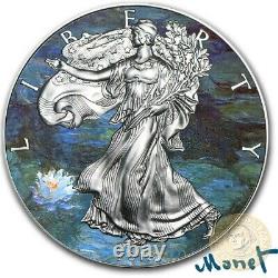 CLAUDE MONET WATER LILIES American Silver Eagle 2018 Walking Liberty Dollar Coin