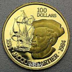 Canada $100 Gold Coin 22kt 1984 Jacques Cartier