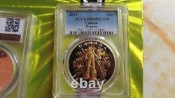 Canada 2014 $20 PCGS PR69DCAM Honesty Gold Gilt Gilded Plated. 9999 Silver Coin