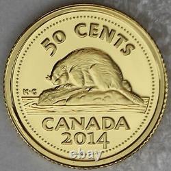 Canada 2014 Beaver Canadas Classic Coin Design 50-Cents Pure Gold