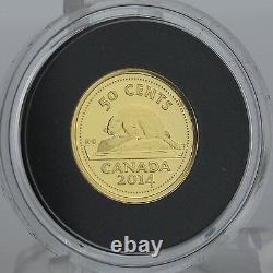 Canada 2014 Beaver Canadas Classic Coin Design 50-Cents Pure Gold