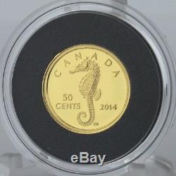 Canada 2014 Sea Creatures Seahorse, 1/25 oz Pure Gold 50-Cent Proof Coin