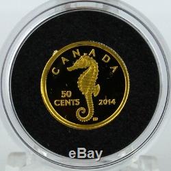 Canada 2014 Sea Creatures Seahorse, 1/25 oz Pure Gold 50-Cent Proof Coin