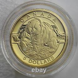 Canada 2014 The Grizzly Bear 1/10 oz Pure Gold Coin #1 O Canada $5 Gold Series