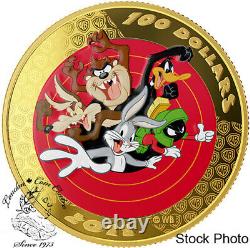 Canada 2015 $100 14K Gold Coin & Pocket Watch Looney Tunes Bugs Bunny & Friends