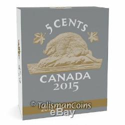 Canada 2015 Big Coins Series #4 Beaver 5 Cents 5 Oz Silver Gold Plated Nickel