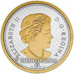 Canada 2015 Big Coins Series #4 Beaver 5 Cents 5 Oz Silver Gold Plated Nickel