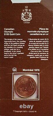 Canadian Olympic $100 Gold Coin 1976 14 Karats Montreal 1976