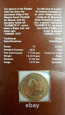 Canadian Olympic $100 Gold Coin 1/4 oz Montreal Olympics 1976