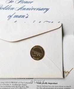 Charles A. Lindbergh 10k Gold Coin with First Day of Issue Envelope