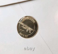 Charles A. Lindbergh 10k Gold Coin with First Day of Issue Envelope