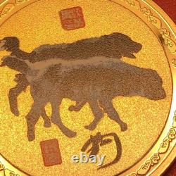 Chinese coins, twelve zodiac dog commemorative coins, large gold coins, commemor