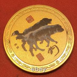 Chinese coins, twelve zodiac dog commemorative coins, large gold coins, commemor