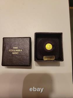 Columbia Mint St Gaudens 24k. 999 Fine Gold Commemorative Coin (. 294g)