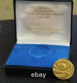 Commemorative 1 Oz Fine Gold Medal Apollo-Soyuz Test Project July 1975