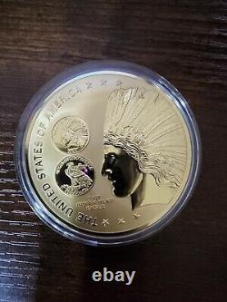 Commemorative Native American Coins of the US layered in 24K Gold (3) Coins