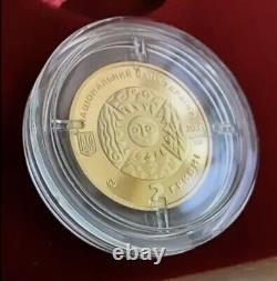 Commemorative gift gold coin Leo in a case