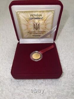 Commemorative gift gold coin Libra in a case. Certificate with 3 signature