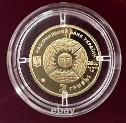 Commemorative gift gold coin Sagittarius in a case with autographed by authors