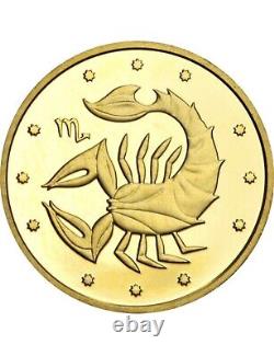 Commemorative gift gold coin Scorpion in a case