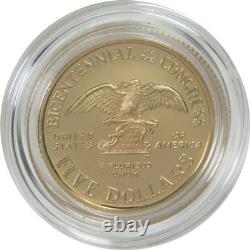 Congress Bicentennial Commemorative 1989 W Choice Proof Gold $5 Coin