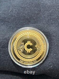 Crypto CONA COIN Commemorative Real Gold 24K GP (7mm)