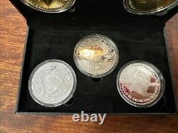Cryptocurrency commemorative coin set 6 Coins Doge Ethereum Bitcoin Gold /silver