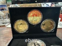Cryptocurrency commemorative coin set 6 Coins Doge Ethereum Bitcoin Gold /silver