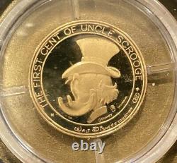 Disney Scrooge McDuck Artwork LE Commemorative Stamp and Gold Coin 917/1000