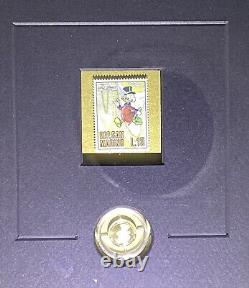 Disney Scrooge McDuck Artwork LE Commemorative Stamp and Gold Coin 917/1000
