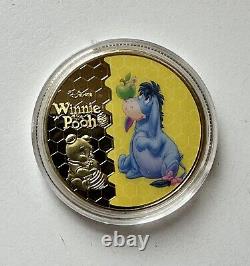 Disney Winnie the Pooh Bear & Friends Gold Plated Medal Coins