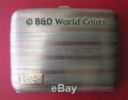 ELGIN CIGARETTE CASE (2.7oz 92gr) SILVER 14K ROSE GOLD ANTIQUE BOX COIN MONEY