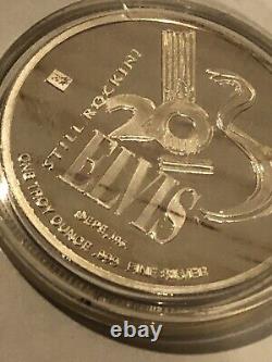 ELVIS 20th Commemorative Anniversary RARE 1oz. 999 Fine Silver 24K Gold Coin