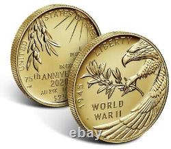 End of World War II 75th Anniversary 24-Karat Gold Coin 1/2oz. IN Hand