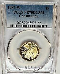 Exquisite 1987-W Constitution $5 Gold Proof Commemorative PR70DCAM PCGS