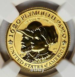 Exquisite 2020-W Reverse Proof $10 Gold Mayflower Commemorative NGC PF-70 ER