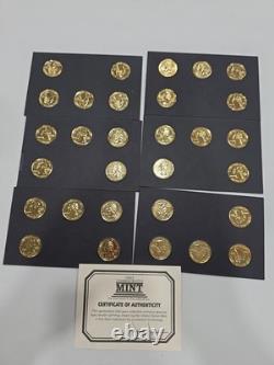 First Commemorative Mint 24 K GOLD PLATED STATE QUARTERS 1999-2004 IN DISPLAY