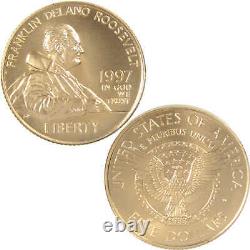 Franklin D. Roosevelt Commemorative 1997 W BU Uncirculated Gold $5