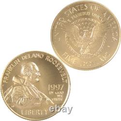 Franklin D. Roosevelt Commemorative 1997 W BU Uncirculated Gold $5