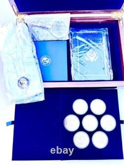 Franklin Mint 24K Gold-Plated Founding Fathers 7-Piece Medallion Collection Set