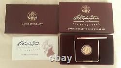 GOLD 1999 George Washington 1/4 Oz. U. S. $5 Commemorative. PROOF with box & COA