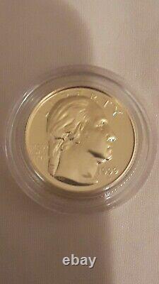 GOLD 1999 George Washington 1/4 Oz. U. S. $5 Commemorative. PROOF with box & COA