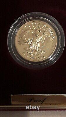 GOLD 1999 George Washington 1/4 Oz. U. S. $5 Commemorative. PROOF with box & COA