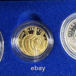 GOLD $5 COIN Liberty Coins 1886 1986 Three Coin Proof Set In Case