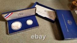 GOLD & SILVER 1987 U S CONSTITUTION 2 COIN commemorative GOLD & SILVER coins