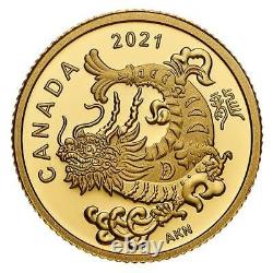 GOLD TRIUMPHANT DRAGON 2021 1.58g Pure Gold Coin Royal Canadian Mint