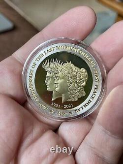 Gold Gilt 2021 British V. I? Last Morgan 1st Peace Dollar 1oz Silver Proof